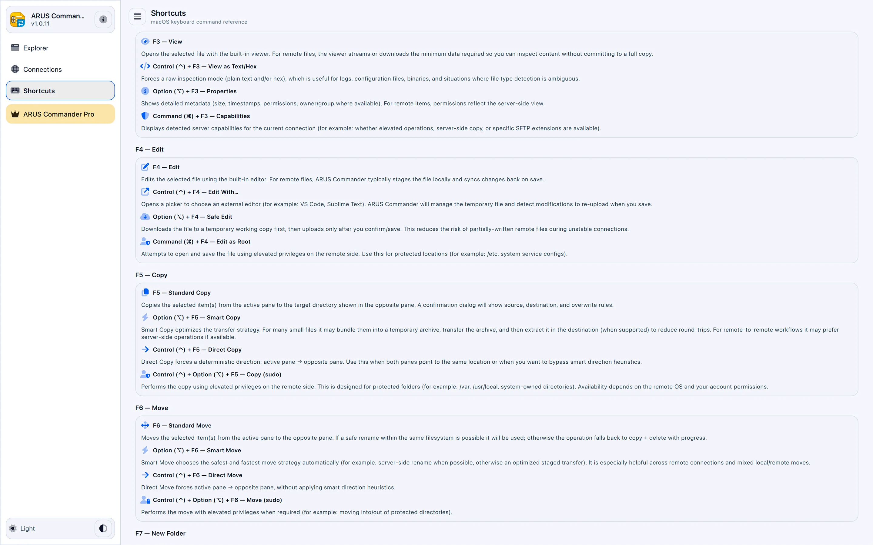 ARUS Commander — مدیر فایل دوپنجره‌ای SFTP و SSH screenshot 4