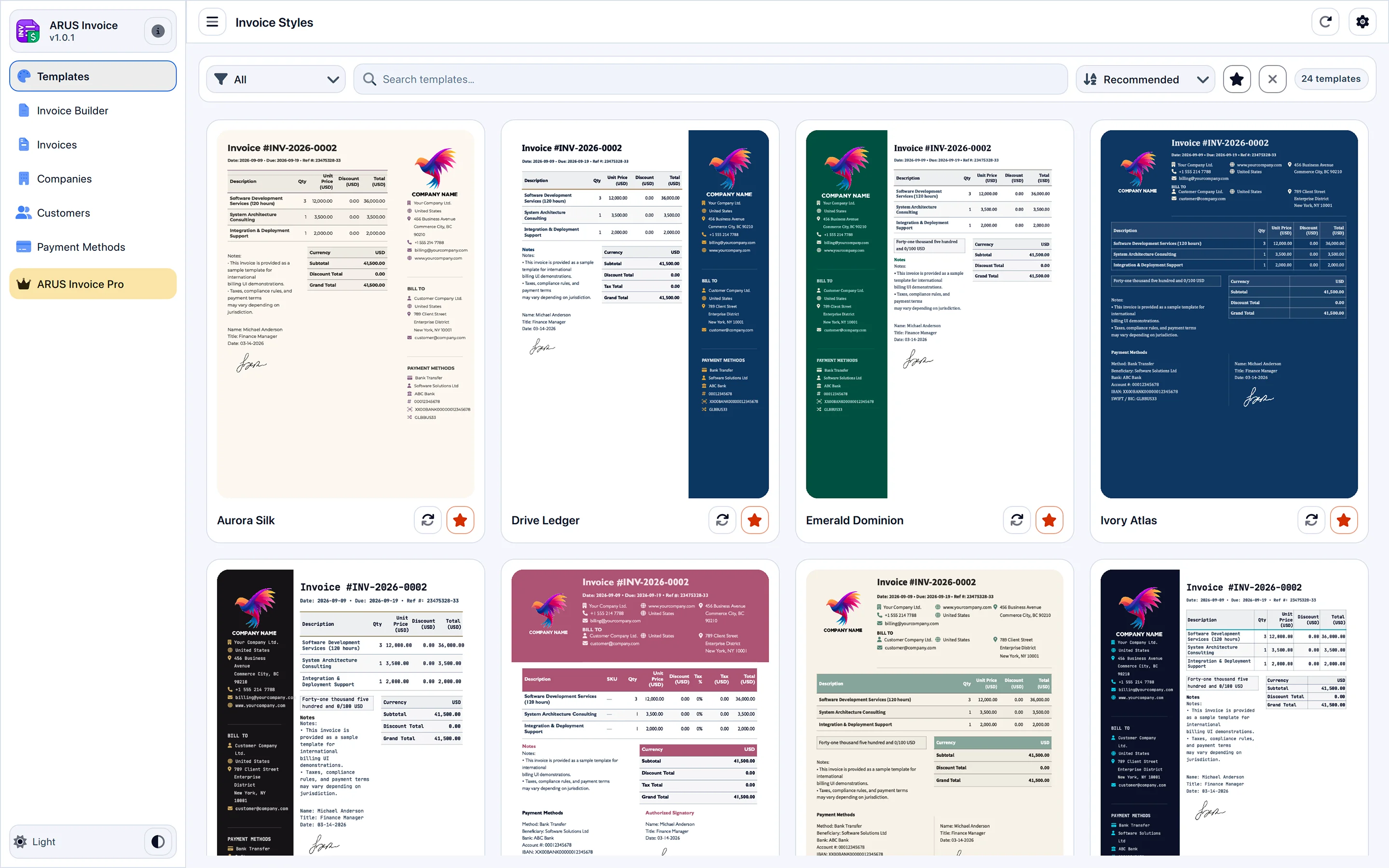 ARUS Invoice — Professional Invoice, Quote & Estimate Builder screenshot 1